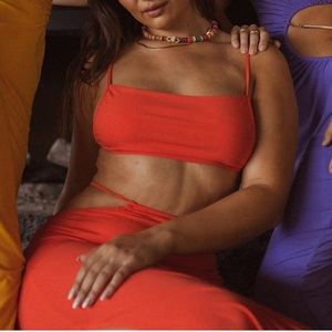 WeWoreWhat Ruched Bandeau Jersey Knit Top